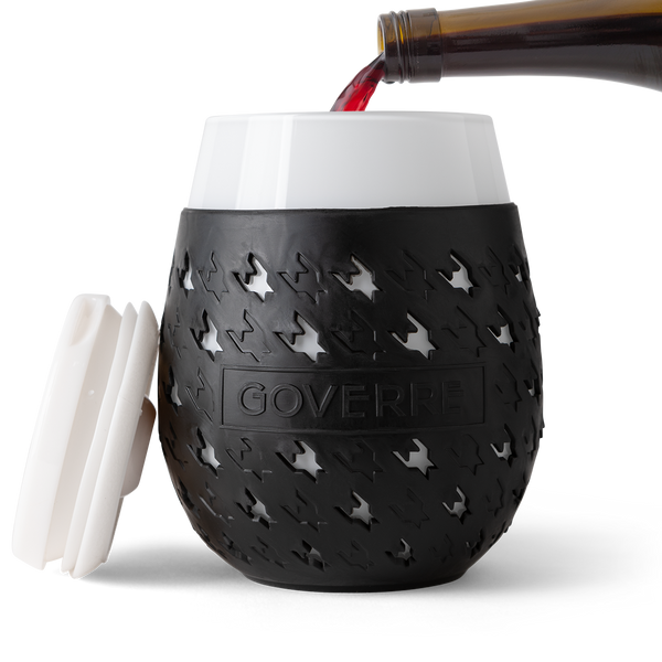 PREORDER: Portable Wine Cup with Acrylic Lid in Black - Free