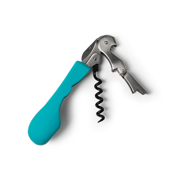 Corkscrew with its ergonomic silicone handle in our GOVERRE signature Turquoise color feels great in the hand; the shape and material make it comfortable to use without risk of pain or fatigue. 